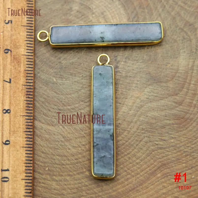 20180111-PM10110- Gold Plating Rectangular Pendant Mix Material Pendant_1