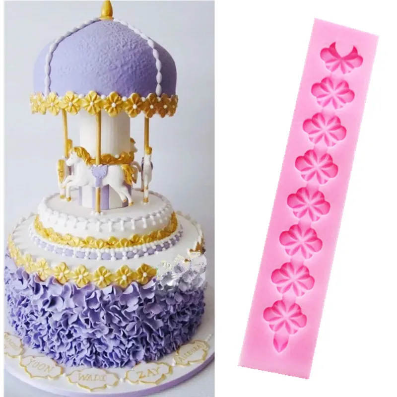 

Flower European Lace Series Silicone Mold Cake Border Decorating Tools Fondant Chocolate Cupcake Baking Mould Bakeware