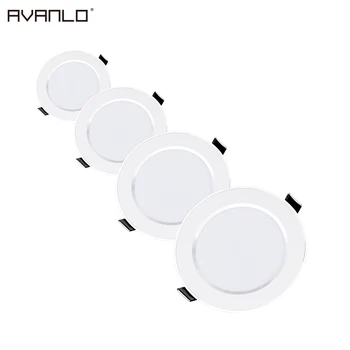 

1 pcs lot led downlight lamp 3w 5w 7W 9w 12w 15w 18w 230V 220V ceiling recessed downlights round led panel light free shipping
