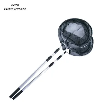 

1.6m Folding telescopic landing net fishing net red de pesca fishing network fish trap shrimp net outdoor tool dip net brail