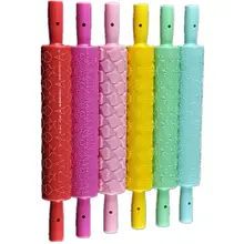 1 шт. форма для выпечки портативная рельефная Скалка помадка торт паста резинка Sugarcraft инструмент для украшения(случайный цвет