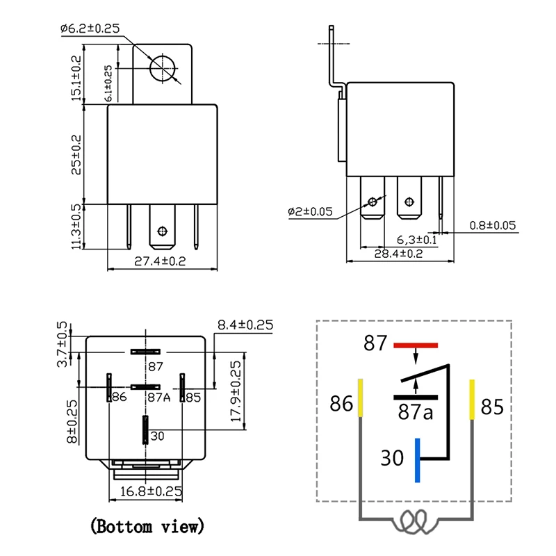 EASYGUARD SPDT автомобильное реле с гнездами провода DC12V 30/40 AMP 5-pin