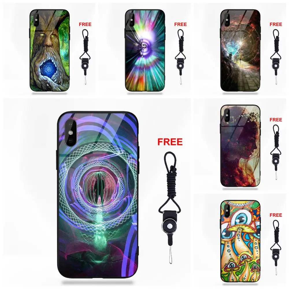 Волшебный психоделический туннель S для Apple iPhone 5 5C 5S SE 6 7 8 плюс X XS Max XR Мягкий ТПУ