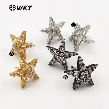 

ME050 WKT Sparkly Exquisite Star With Cubic Zirconia Pave Stud Earring Special Gift For Women Color Multi Optional Earring