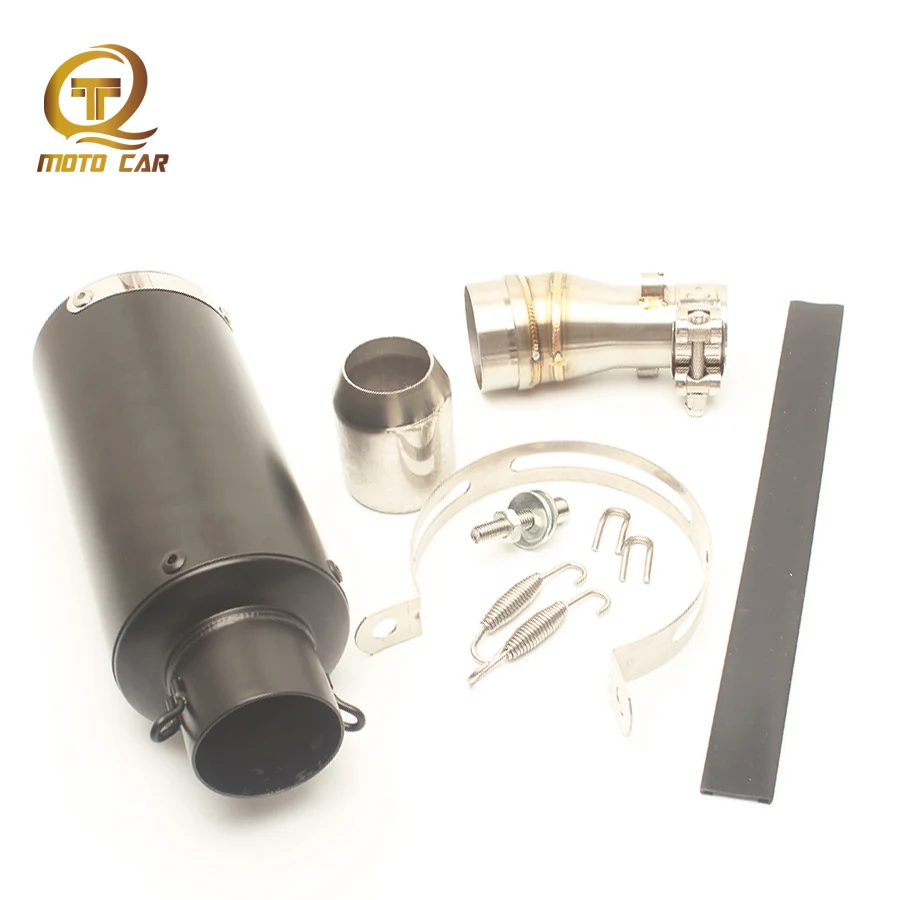 

Motorcycle GP Exhaust Muffler Pipe Escape Moto 51MM Middle Link Pipe Adapter DB Killer Clamp Springs Scooter Full Exhaust System