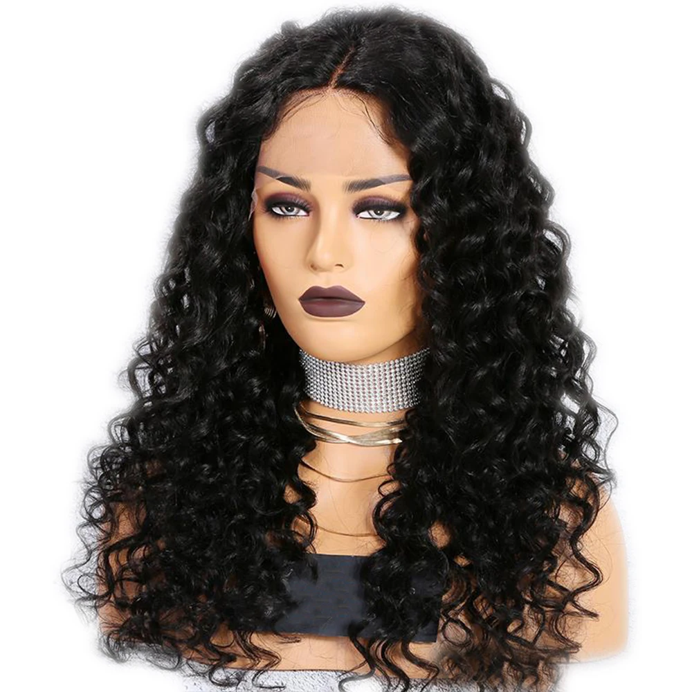 

SimBeauty 13x4 Deep Wave Lace Front Human Hair Wigs Brazilian Remy Pre Plucked Natural Hairline Bleached Knots With Baby Hair