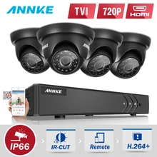 ANNKE DVR Kits 4CH 1080N DVR Kit 720P Dome Camera set CCTV Security System 4pcs type 1500TVL 1.0MP home Surveillance In/Outdoor