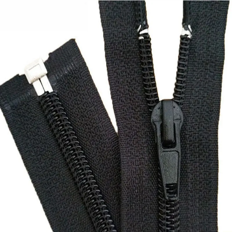 10PCS  Black 30-180cm Zippers Open End Zipper Nylon Zipper for Sewing Garments Long Coat Down Jacket, DIY Sewing