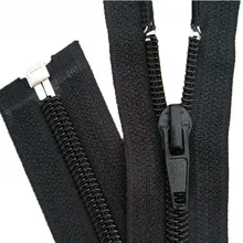 Zíper preto de 15-180cm, zíper de extremidade aberta de nylon para costura, casaco longo para baixo, jaqueta com 10 peças, costura diy