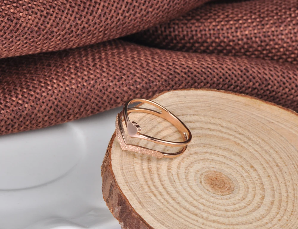 Lokaer кольцо в форме сердца из розового золота, ювелирные изделия из нержавеющей стали, подарок для женщин R18140