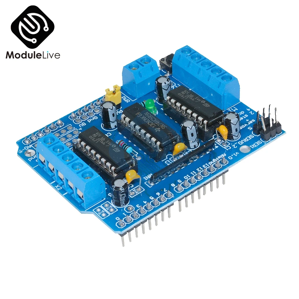 

L293D L293 Motor Shield Stepper Driver Board Control Module Motor Drive Expansion Board For Arduino Mega2560 4-Channel H-Bridge