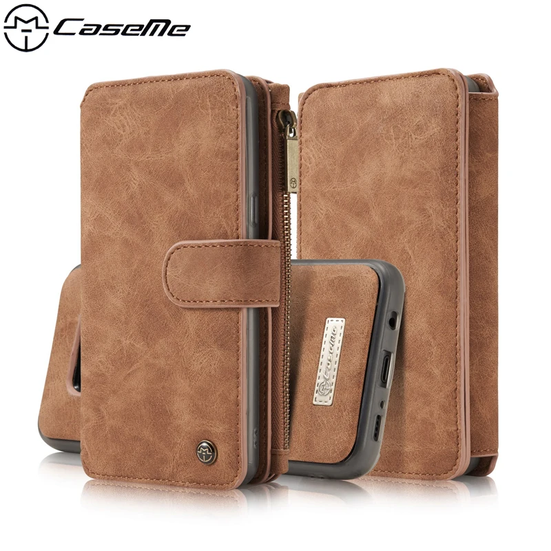 

For Samsung Galaxy S8 Cover S8+ S8 Plus Retro Quality Leather Case Zipper Wallet Card Multifunction Magnetic Phone Back Cover