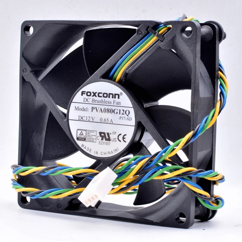 Новый оригинальный вентилятор PVA080G12Q 8 см 80 мм 8025 80x80x25 DC12V 0.65A 4 линии Dell шасси CPU