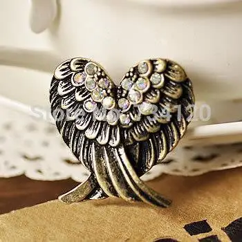 Новинка 2020 кольцо в стиле ретро с кристаллами Love Wings стразы модные ювелирные