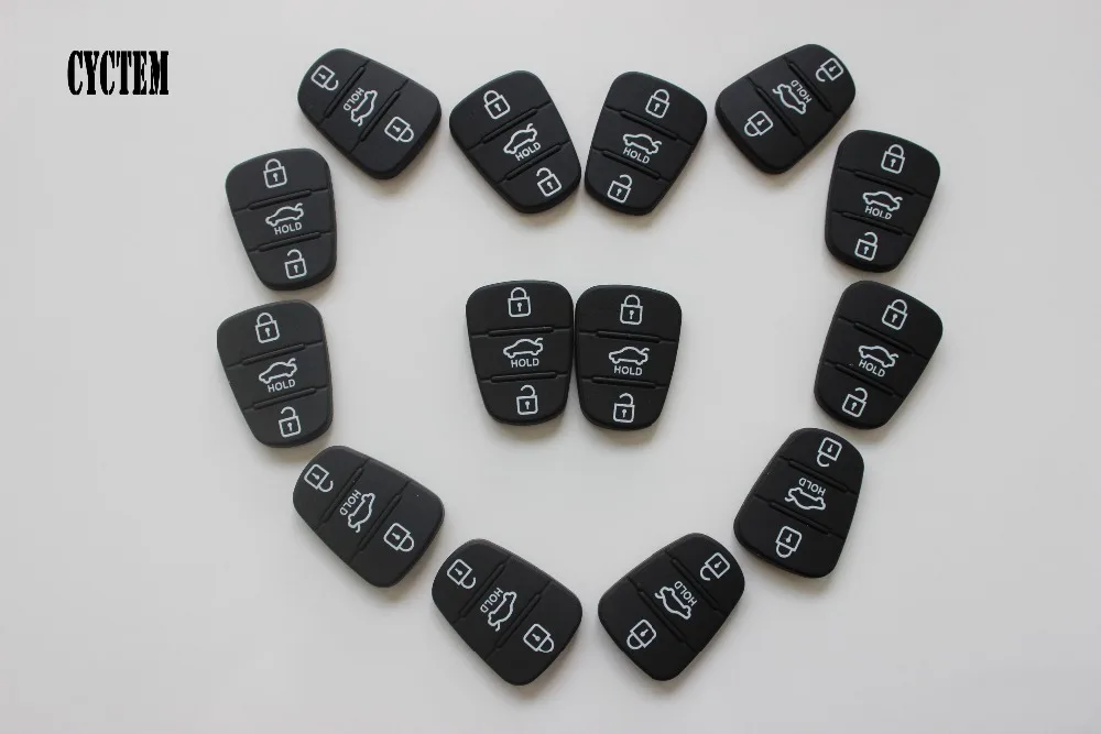 

CYCTEM 20pcs/lot Car Key Rubber Pad Button Case Fit For Kia K2 K5 3 Buttons Remote Keys + Free Shipping