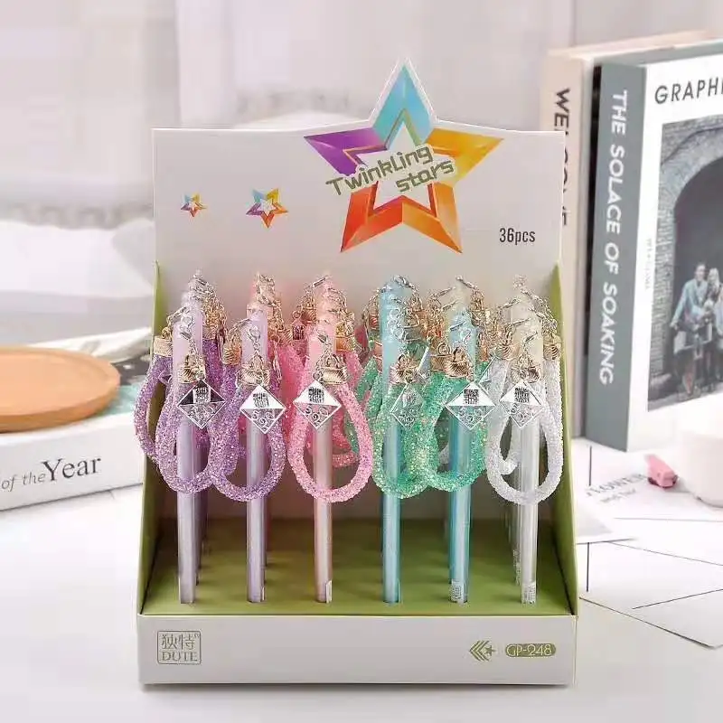 

2pcs Gel Pens Kawai Love Star black gel-ink Pen Student pens for writing Cute stationery office school supplies 0.5mm