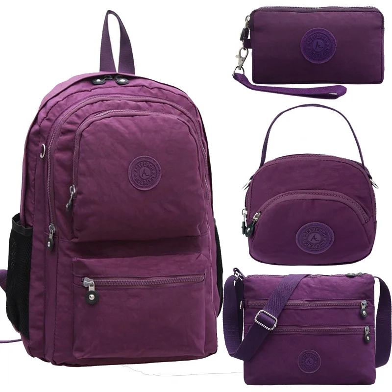 ACEPERCH женский многофункциональный рюкзак школьный водонепроницаемый нейлоновый Mochila Escolar дорожная сумка треккинг большой емкости Moneky рюкзак - Цвет: Purple