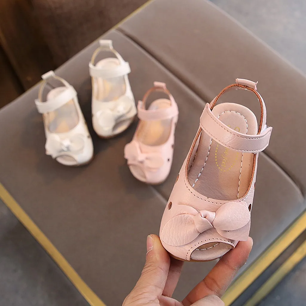 

ISHOWTIENDA Summer Sandals For Girls Bowknot Girls Sandals Hollow Casual Princess Shoes Sandals Girls Sandals Summer