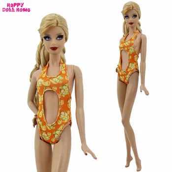 

Handmade Orange Swimwear Summer Beach Bikini Swimsuit Sexy Bathing Outfit For Barbie Kurhn Doll Dollhouse Accessories Toy