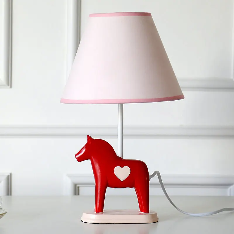 

Lovely Cartoon Healthy Horse Resin Fabric E27 Dimmiable Table Lamp As Birthday Gift For Bedroom Bedside Decor 1818