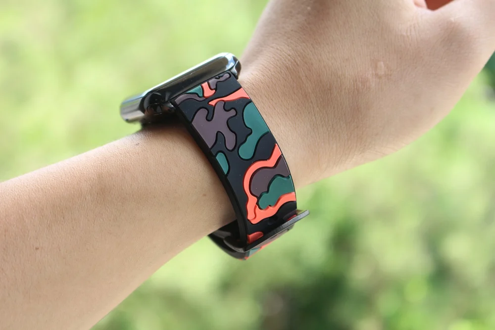 URVOI sport band for apple watch series 1 2 strap for iWatch CAMO colors Soft Silicone Replacement camouflage band with adapters32