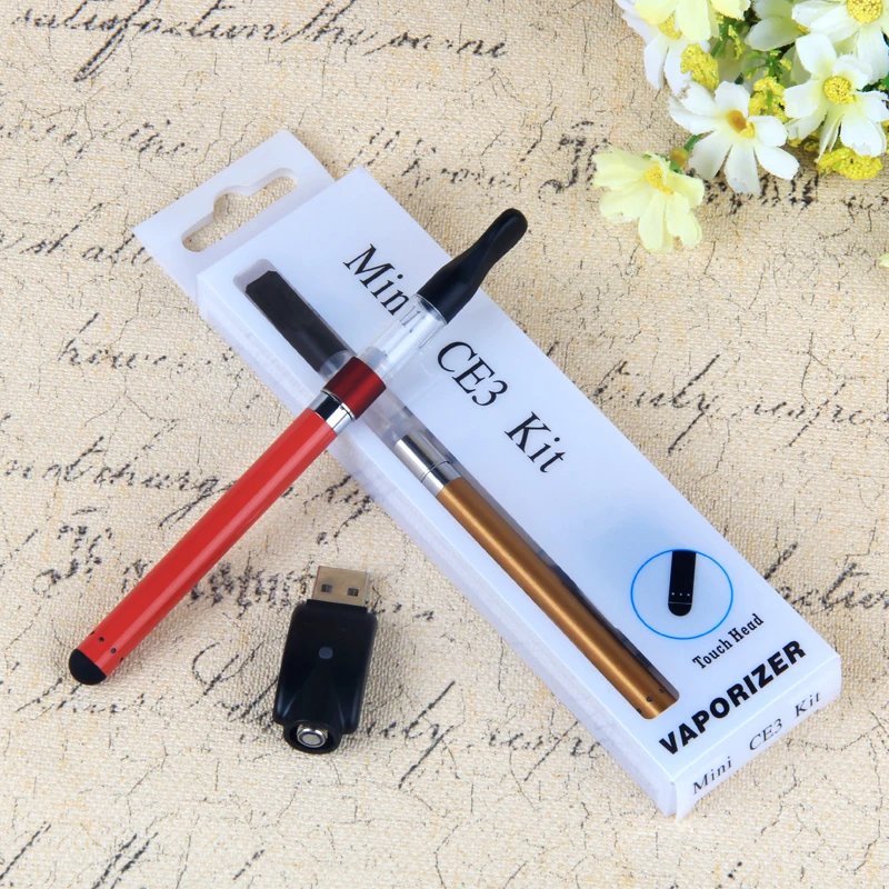 wholesale Mini CE3 Touch Head Vaporizer Kit 280mah Build in Battery 1ml atomizer Empty cartridge touch battery E Cigarettes  (4)