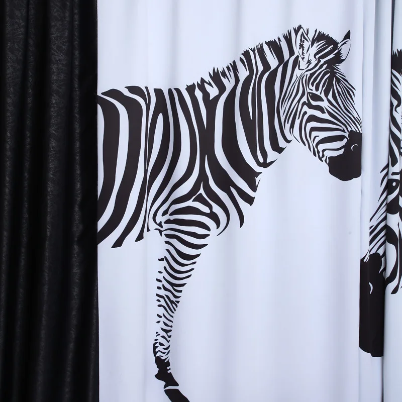 High Quality 135cm*270cm Fashion Curtains Finished Zebra Pattern Window