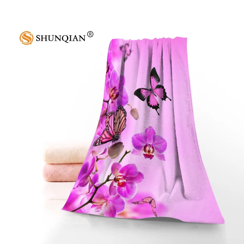 Новое заказное полотенце с принтом цветка орхидеи, хлопковые полотенца для лица/банные полотенца из микрофибры для детей, мужские и женские полотенца для душа s A8.8
