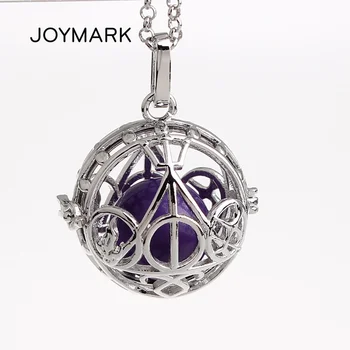 

5pcs/lot Geometric Pattern Large Hollow Cage Mexican Chime Magic Box Bola Sound Bell Ball Pendant Pregnancy Necklace HCPN51