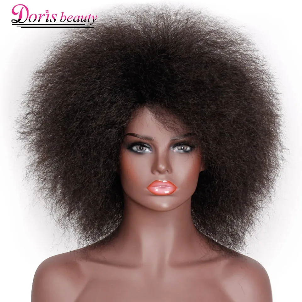 Doris beauty афро парик для женщин Африканский темно коричневый черный красный цвет Yaki