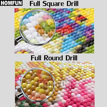 HOMFUN Full Square/Round Drill 5D DIY Diamond Painting  2