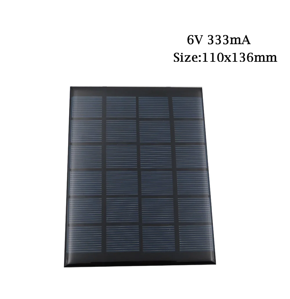 6V 333mA DC Панели солнечные солнечных батарей 6V 100mA 167mA 183mA 333mA 500mA 583mA 750mA элемент для солнечной батареи для мобильного телефона портативное зарядное устройство - Цвет: 6V 333mA