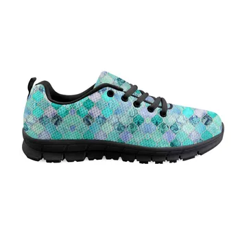 

2019 Spring Lace-up Sneakers Women Vintage moroccan on blue Casual Designer Women's Flats Shoes Comfortable Flat Shoes Woman