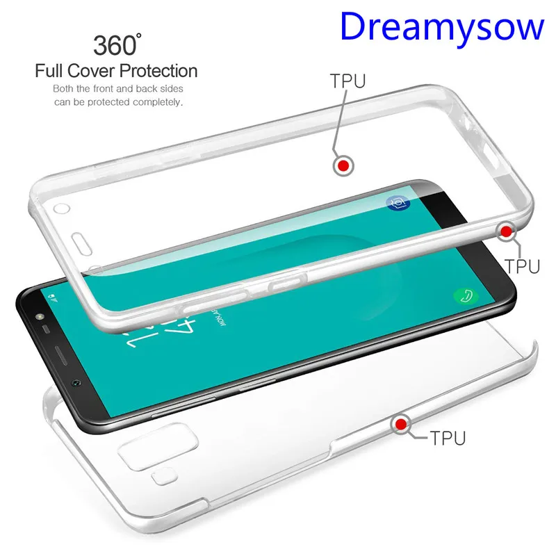 

Full Body 360 Degree Case for Samsung Galaxy S10 Plus S10E A7 A6 A8 2018 A750 J4 J6 Plus j2 J8 S8 S9 Note 8 9 Soft Clear Cover