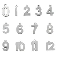 Skyrim 20 Uds 0 1 2 3 4 5 6 7 8 9 10 11 12 Número de la suerte de cumpleaños encanto DIY pendientes plata colgantes para pulsera collar pendiente