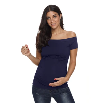Ropa Mujr, топ для беременных, футболки для беременных, женские футболки с рюшами, топ для беременных, полосатая рубашка с короткими рукавами и цветочным принтом - Цвет: pic
