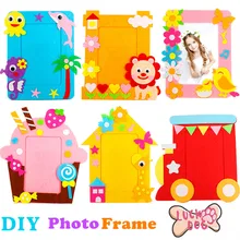 Diy não-tecido quadro de imagem 3d photo frame crianças não-tecido adesivos feitos à mão diy brinquedos pacote material artesanato brinquedos(China)