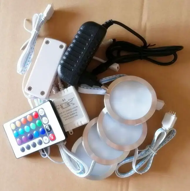 RGBW LED تحت إضاءة الخزانات المطبخ خزانة مكافحة الألومنيوم الفضة جولة الصولجان مصابيح خزانة مصباح خزانة الملابس