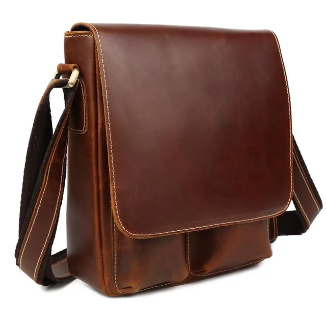 Tiding Top Quality Men S Leather Messenger Bags Small Shoulder Bag Tiding Top Quality Men S Leather Messenger Bags Small Shoulder Bag For Ipad Retro Brown Flap Over
