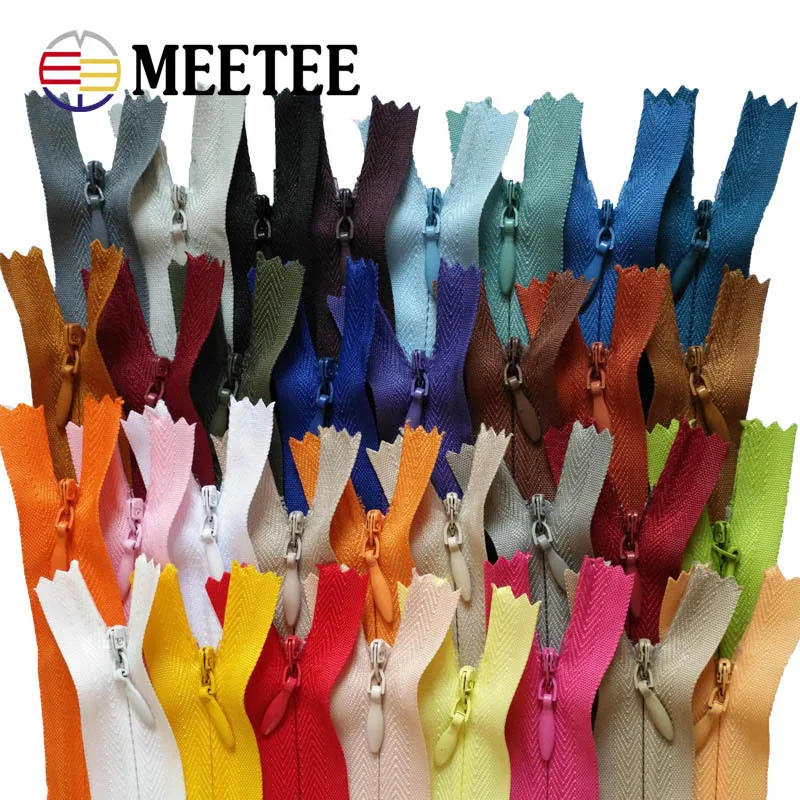 10 шт. Meetee 3 #20 см 40 50 60 Невидимые молнии DIY нейлоновая катушка молния для шитья