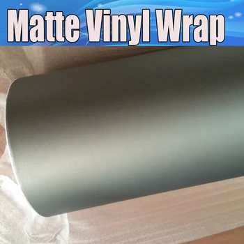 

Satin Matte silver Wrap With Air Bubble Free Matt silver Car Wrapping Matt Film Matt Foil Sticker size 1.52x30m/Roll