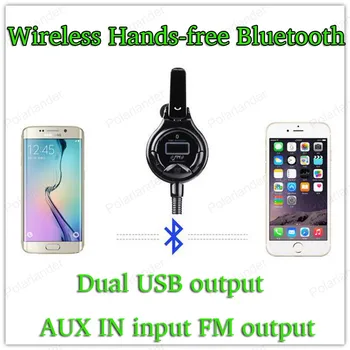 

Support HFP / HSP, A2DP / AVRCP Dual USB output AUX IN input FM output Bluetooth Car Kit Bluetooth hands-free Bluetooth system