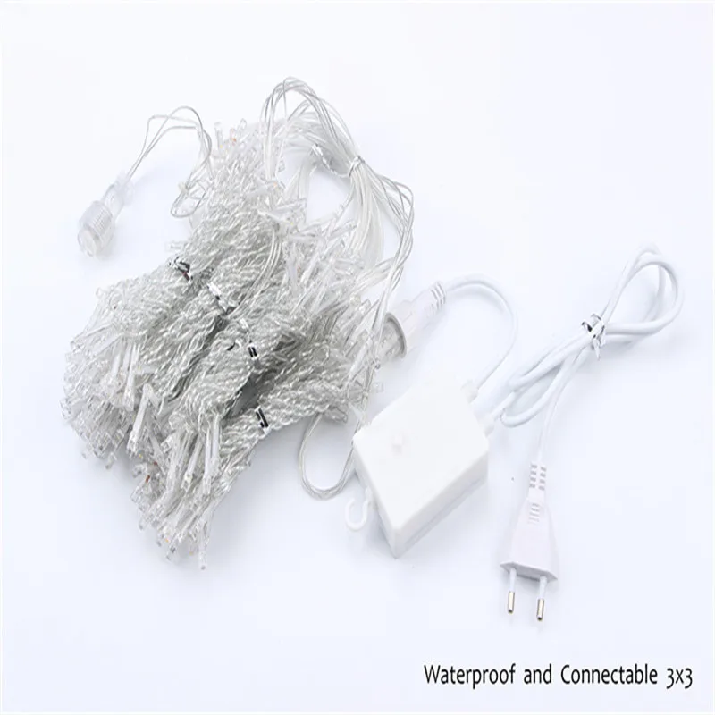 LED icicle net light string 3x1M Christmas wedding party fairy tale lights garland indoor outdoor curtain garden decoration LED icicle net light string 3x1M Christmas wedding party fairy tale lights garland indoor outdoor curtain garden decoration