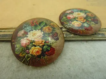 

4pcs 30mm Handmade Photo Glass Cabochons (flower) GF1-31