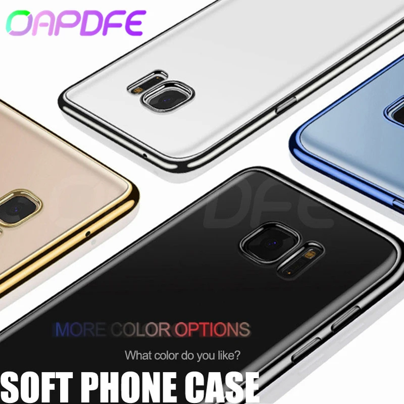 

Rubber Plating Soft Silicone Case For Samsung Note 8 9 A8 Clear TPU Cover For Galaxy S7 Edge s8 S9 A8 plus 2018 Protective Cases