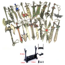 LOL Game Weapon Keychain Knife Holder Action Figures Anime Toys Pendent Garen Leona Xin Zhao Riven Keyring Toy For Children Gift riven doggeries