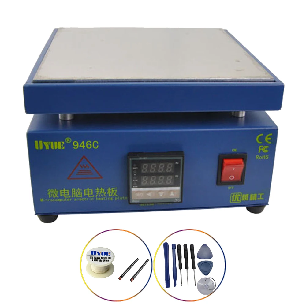 Uyue 946c dupla display digital ajustável aquecedor de temperatura constante