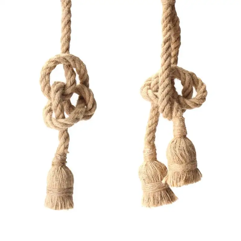 

Retro Vintage Rope Pendant Light Lamp Loft Industrial Single/Double Head E27 Pendant Lamp Edison Bulb For Living Room