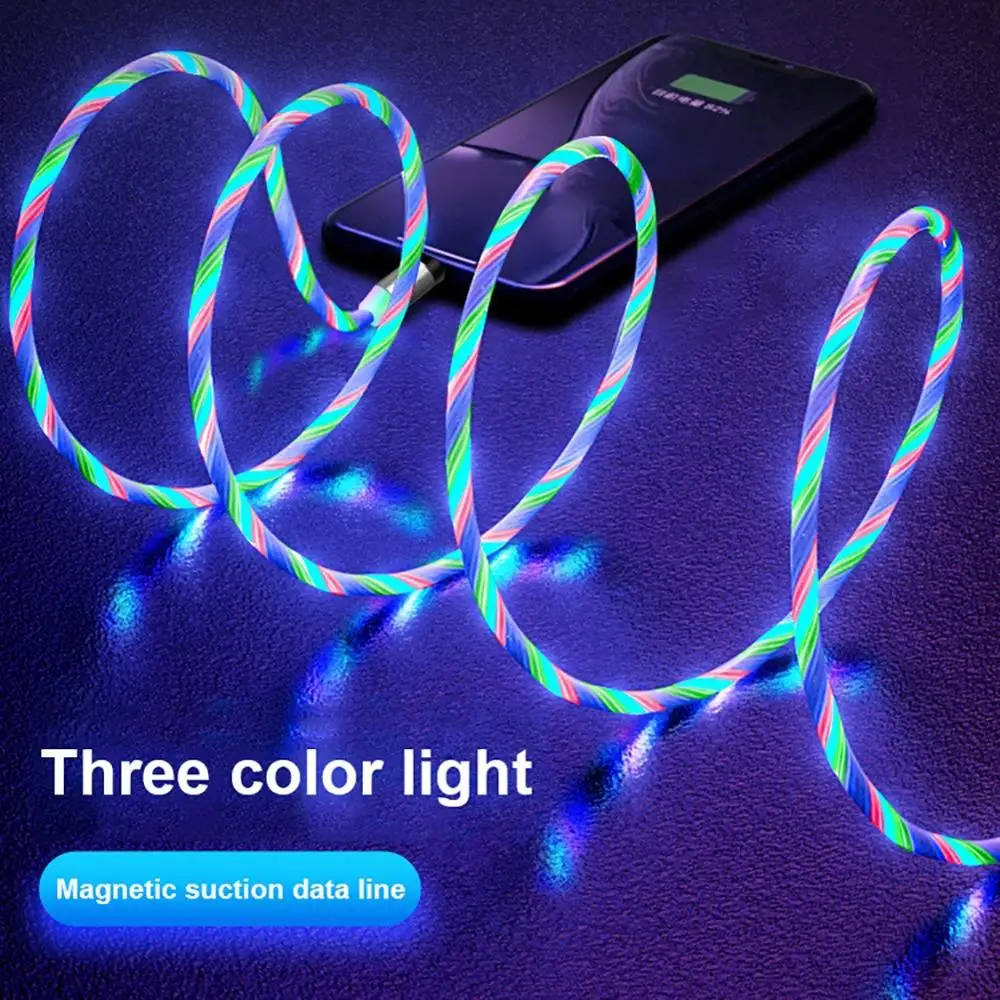 الملونة غاسل المغناطيسي نوع C المصغّر usb كابل شحن سريع دبوس-8 كابل نقل بيانات ل Xiaomi هواوي ل فون X XS سامسونج