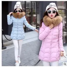 2017 зима новый женский корейской версии тонкий перо хлопка clothing в длинный участок большой воротник воротник куртки хлопка jac